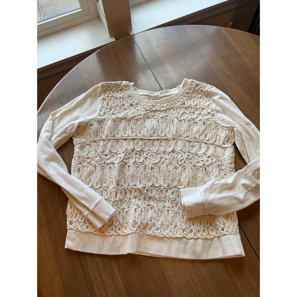 (Sold)anthropologie akemi = kin beige cotton crew neck